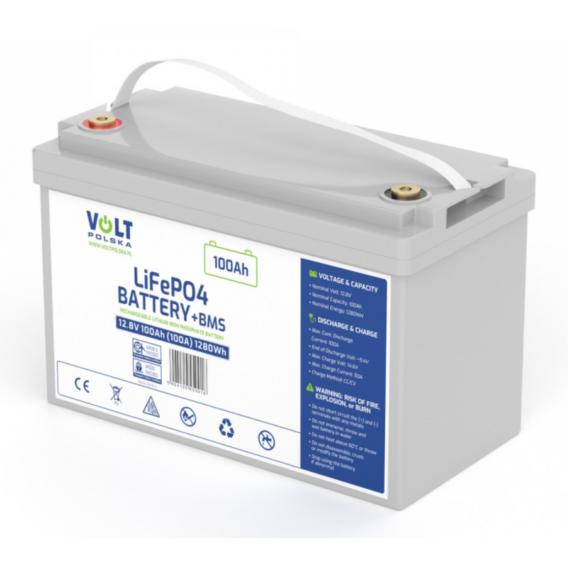Акумуляторна батарея LiFePo4 VOLT 12.8V-100Ah BMS (6AKLI10012) - зображення 1