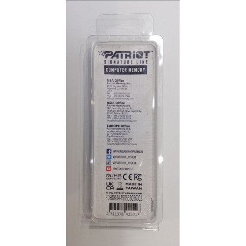 Пам'ять DDR5 RAM_32Gb (1x32Gb) 5600Mhz Patriot Signature (PSD532G56002) - зображення 2