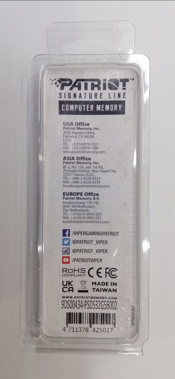 Пам'ять DDR5 RAM_32Gb (1x32Gb) 5600Mhz Patriot Signature (PSD532G56002) - зображення 2