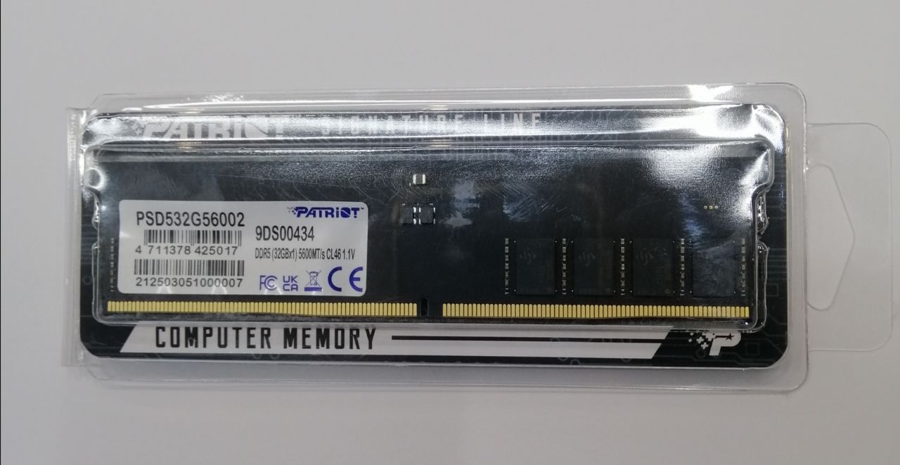 Пам'ять DDR5 RAM_32Gb (1x32Gb) 5600Mhz Patriot Signature (PSD532G56002) - зображення 1