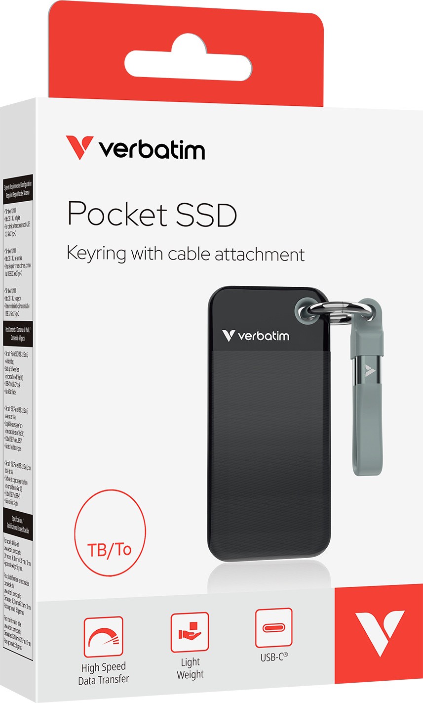 Зовнішній накопичувач SSD 1TB Verbatim Pocket (32190) - зображення 3