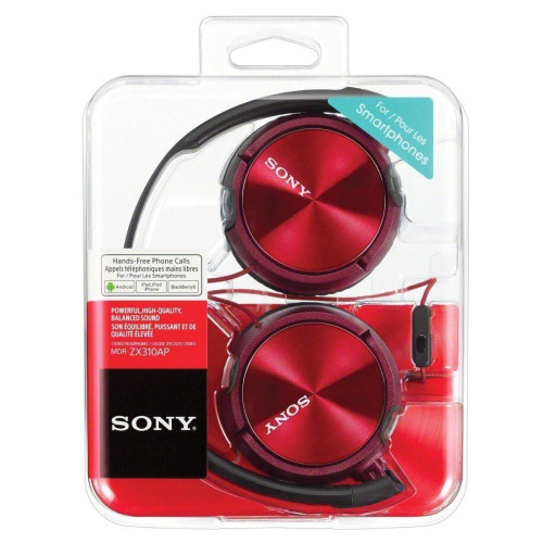 Гарнітура SONY MDR-ZX310AP red-black - зображення 3