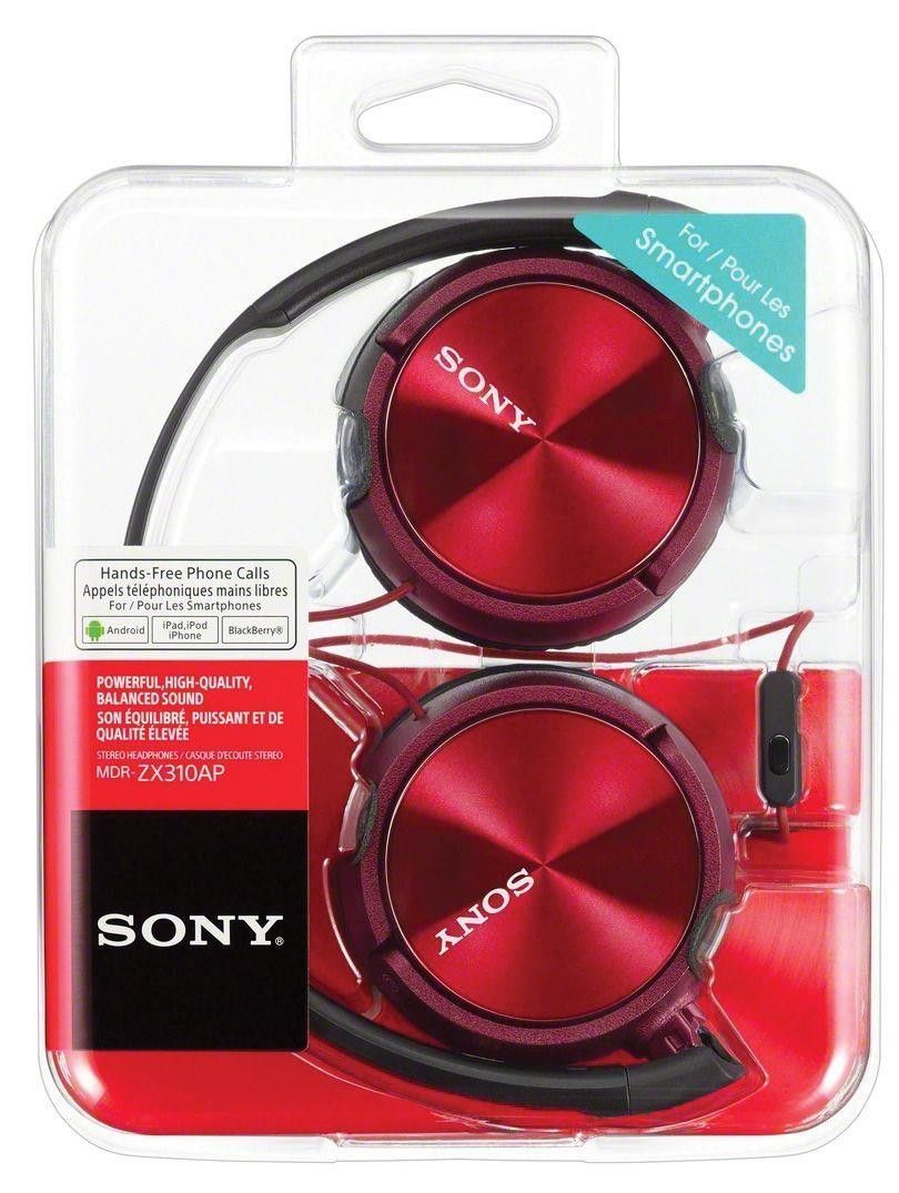 Гарнітура SONY MDR-ZX310AP red-black - зображення 3