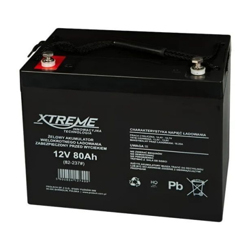 Акумуляторна батарея BLOW XTREME, 12V, 80Ah, гелева (82-237#) - зображення 1