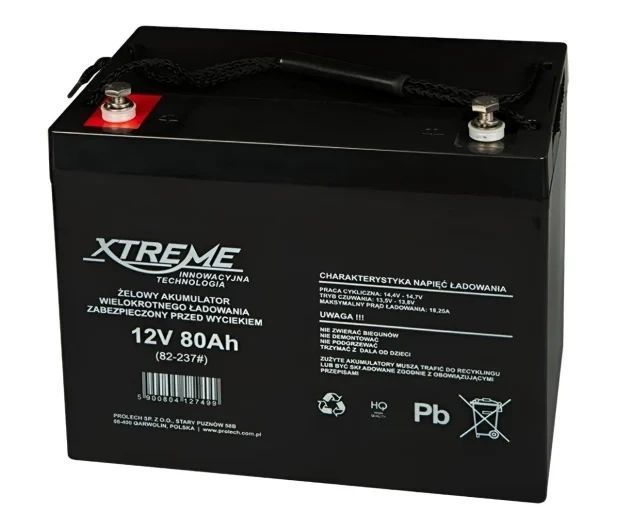 Акумуляторна батарея BLOW XTREME, 12V, 80Ah, гелева (82-237#) - зображення 1