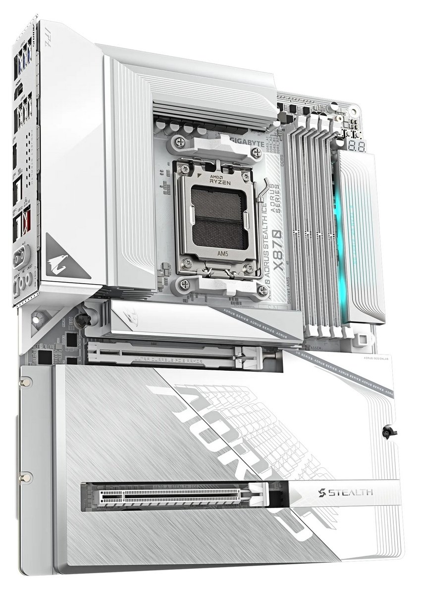 Мат. плата AM5 Gigabyte X870 AORUS STEALTH ICE - зображення 4