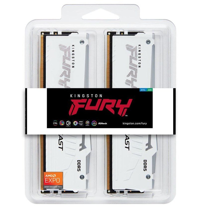 Пам'ять DDR5 RAM_32Gb (2x16Gb) 6000Mhz Kingston Fury Beast RGB EXPO White (KF560C36BWE2AK2-32) - зображення 4