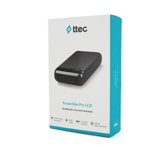 Батарея POWER BANK Ttec PowerSlim Pro LCD 20000 mAh 20W - зображення 4