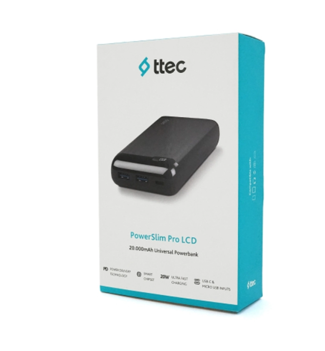Батарея POWER BANK Ttec PowerSlim Pro LCD 20000 mAh 20W - зображення 4