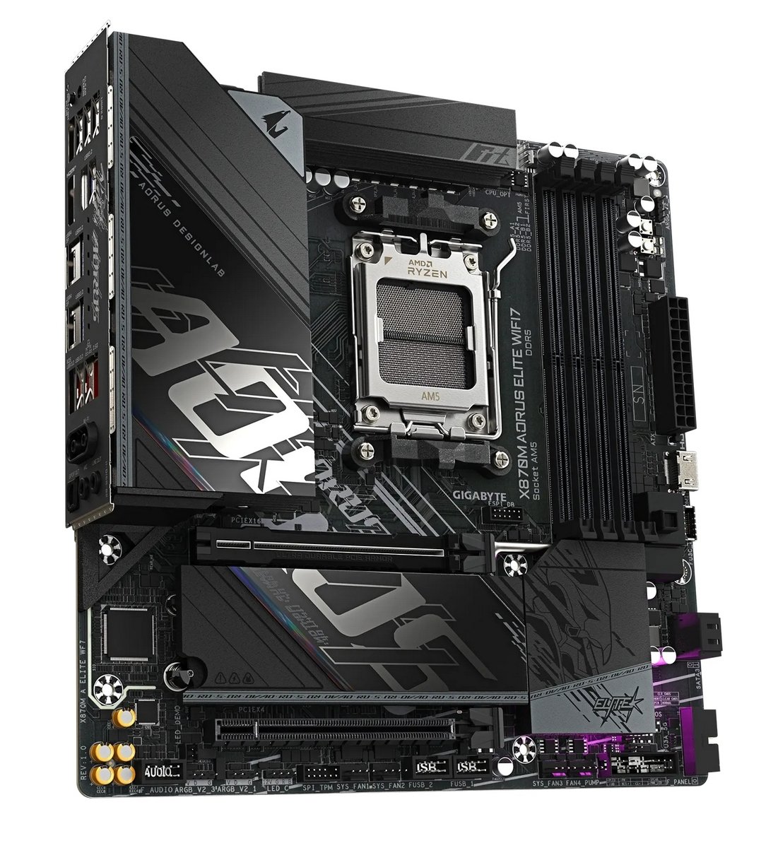 Мат. плата AM5 Gigabyte X870M AORUS ELITE WIFI7 - зображення 4