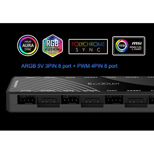 Модуль управління підсвічуванням PcCooler ARGB Hub-H01 - зображення 6