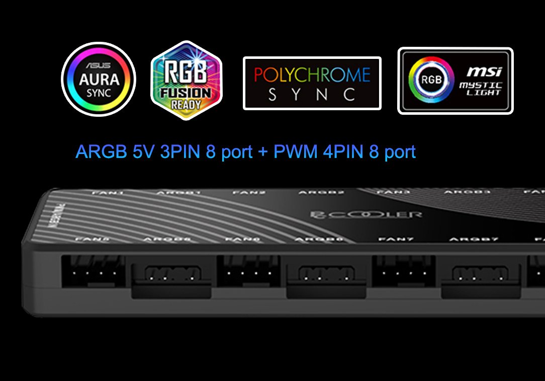 Модуль управління підсвічуванням PcCooler ARGB Hub-H01 - зображення 6