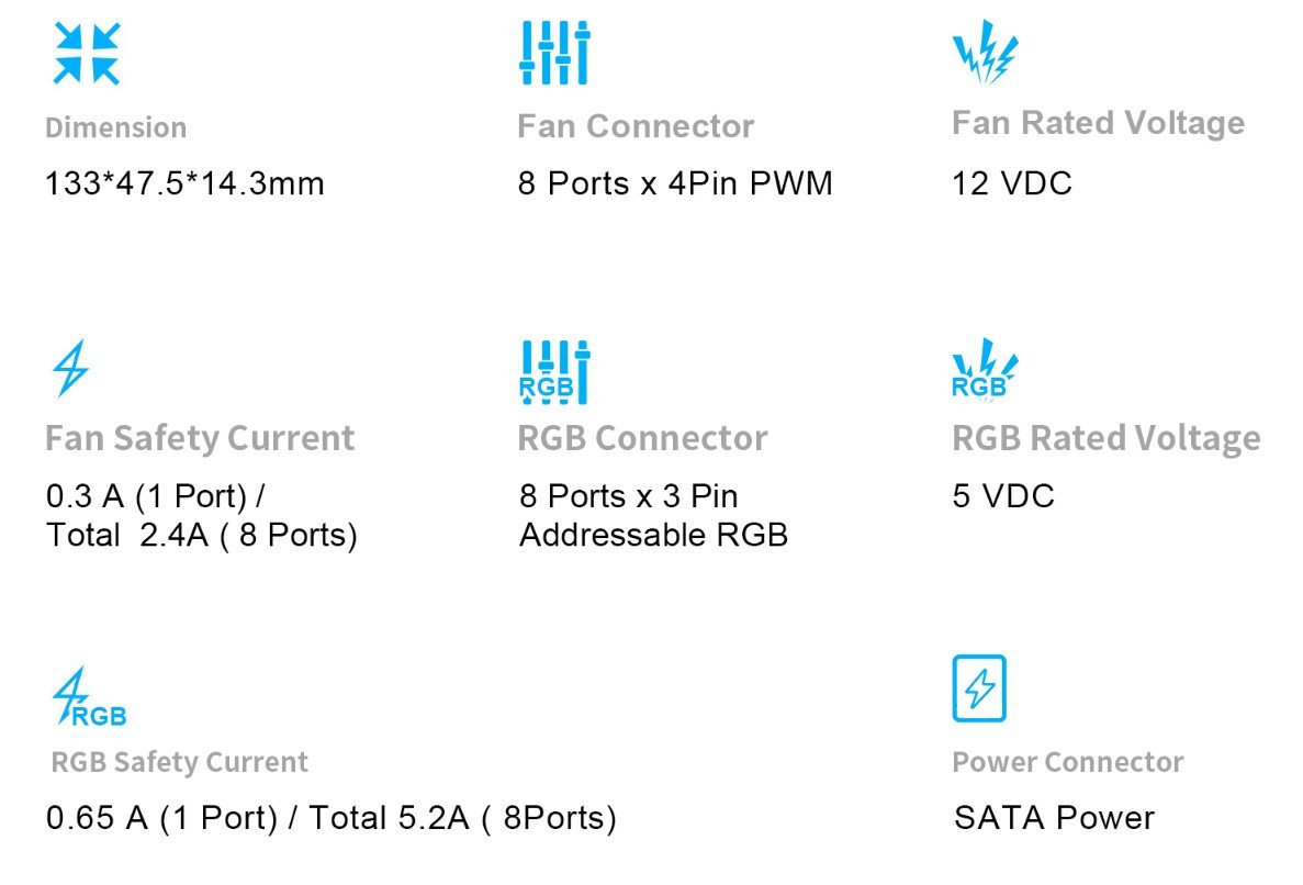 Модуль управління підсвічуванням PcCooler ARGB Hub-H01 - зображення 8