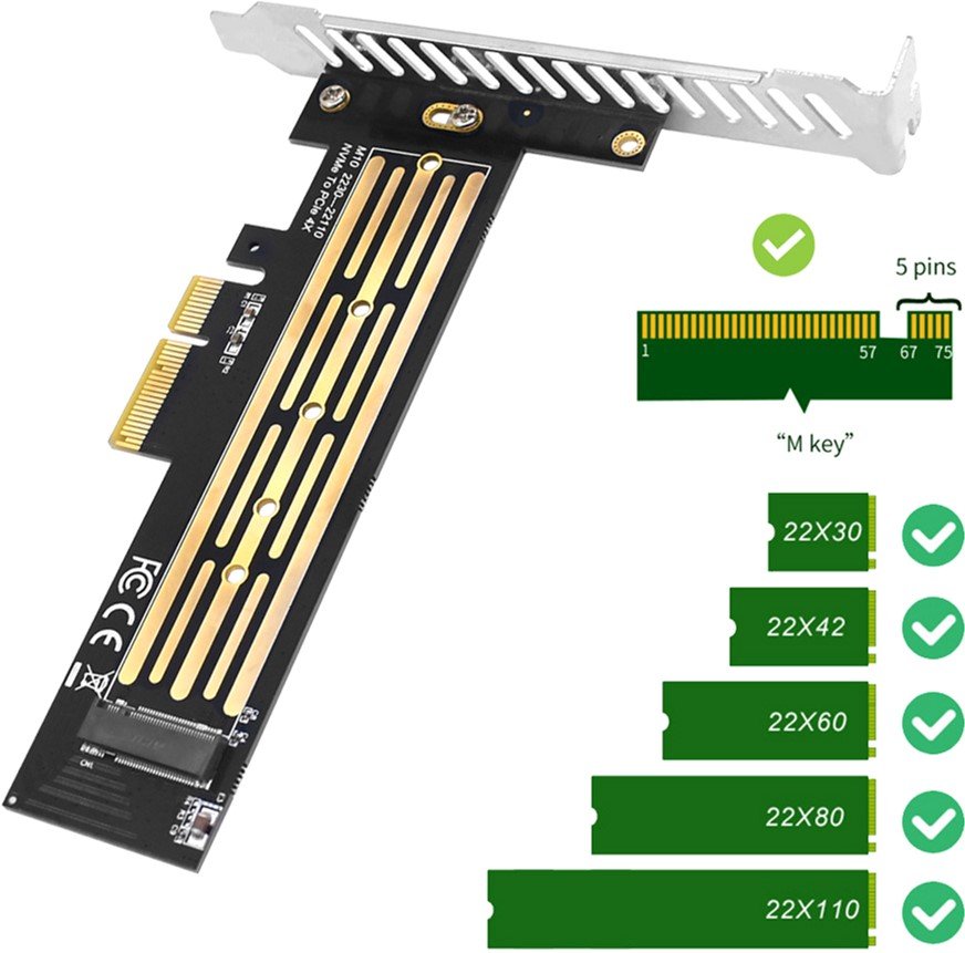 Контролер M.2 SSD NVMe M-Key to PCI-E 3.0 x4\/ x8\/ x16 Dynamode (PCI-Ex4- M.2 M-key) - зображення 4