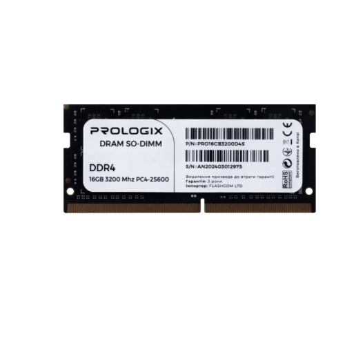 Пам'ять DDR4-3200 16 Gb Prologix SoDIMM - зображення 1