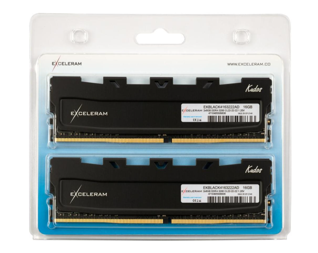 Пам'ять DDR4 RAM_16Gb (2x8Gb) 3200Mhz Exceleram Kudos Black (EKBLACK4163222AD) - зображення 3