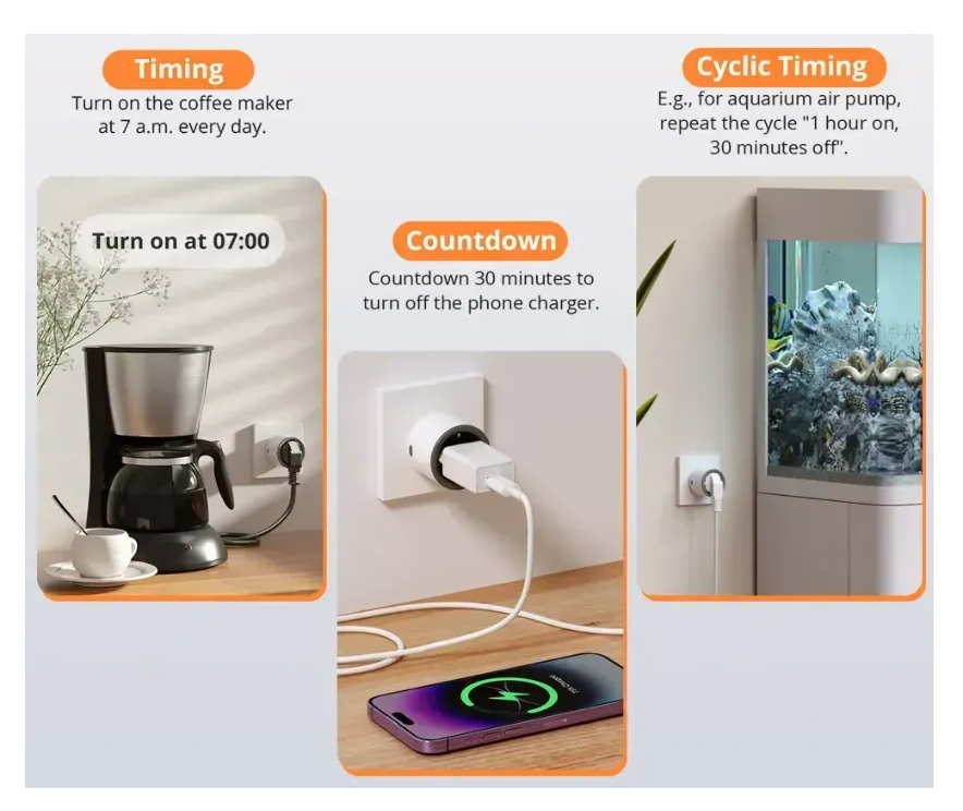 Розумна Wi-Fi розетка Sonoff S60TPF 16A - зображення 7