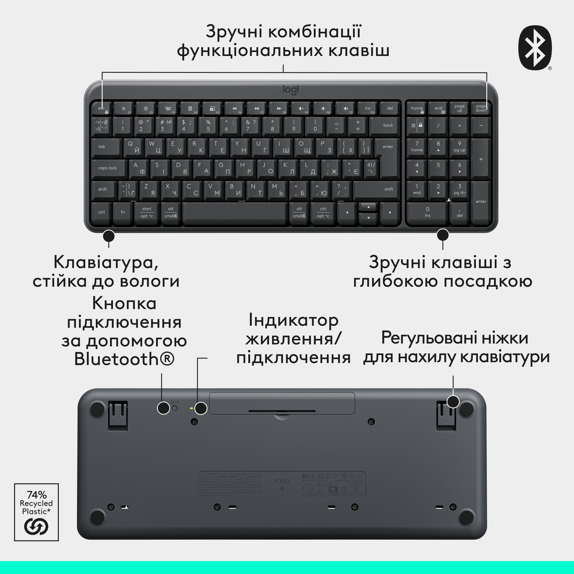 Комплект безпровідний Logitech Wireless Combo MK250 - зображення 8