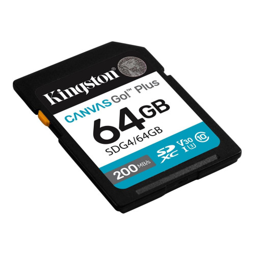 Secure Digital card 64 Gb Kingston Canvas Go! Plus G4 class10, UHS-I, U3, V30 (SDG4\/64GB) - зображення 2