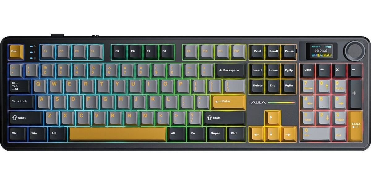 Клавіатура Aula F108 Pro Wireless\/Bluetooth UA Black\/Blue (6978080501295) - зображення 1