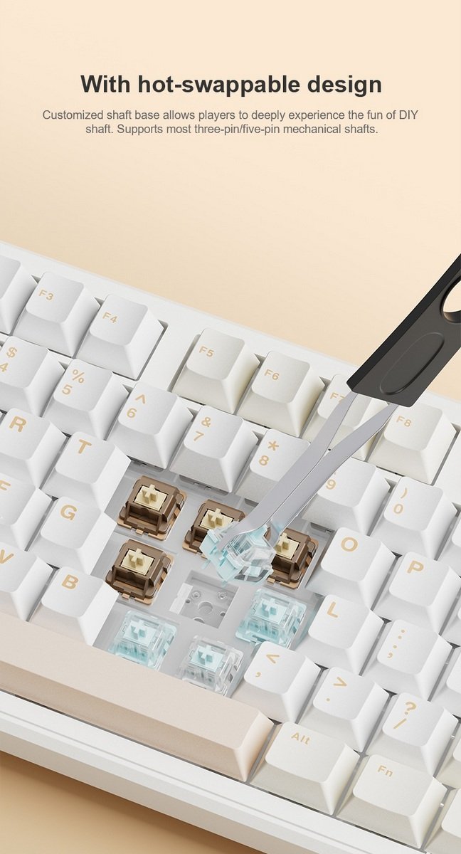 Клавіатура Aula F108 Pro Wireless\/Bluetooth UA Black\/Blue (6978080501295) - зображення 8