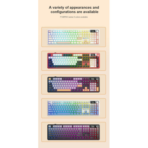 Клавіатура Aula F108 Pro Wireless\/Bluetooth UA Black\/Blue (6978080501295) - зображення 6