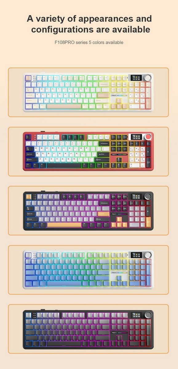 Клавіатура Aula F108 Pro Wireless\/Bluetooth UA Black\/Blue (6978080501295) - зображення 6