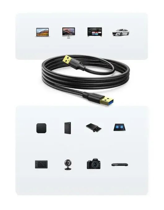 Кабель USB3.0 AM\/AM UGREEN US128 - зображення 4