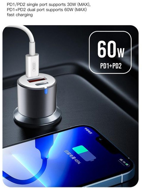 Автомобільний зарядний пристрій XO CC45 (XO-CC45-BK) - зображення 7