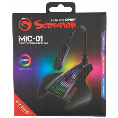 Мікрофон Marvo MIC-01 Multi-LED USB Black - зображення 4