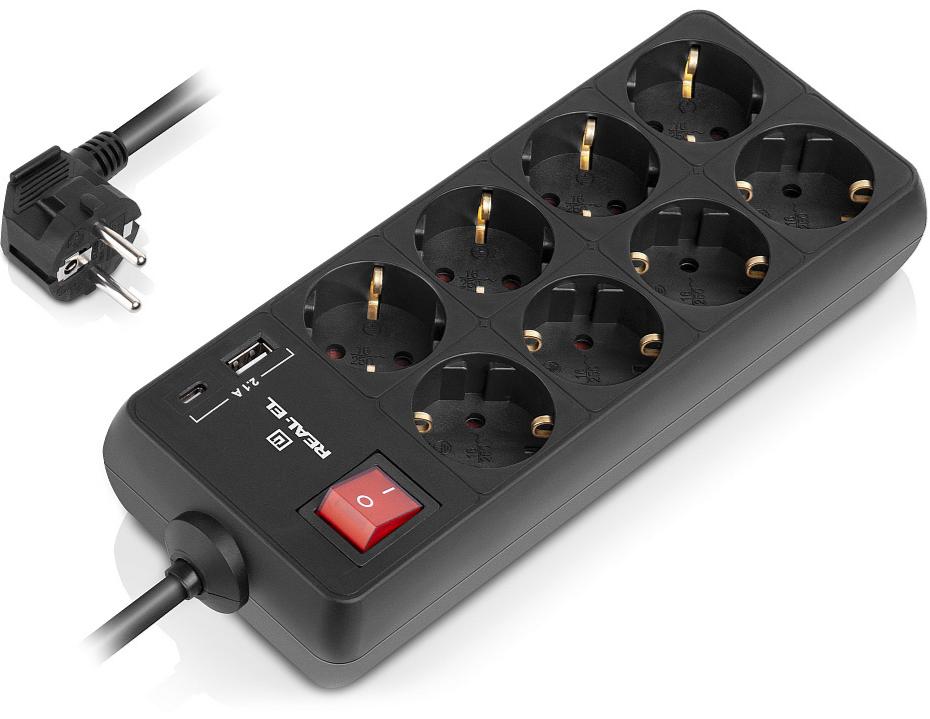 Мережевий фільтр REAL-EL RS-PROTECT 805 (EL122300043) - зображення 1