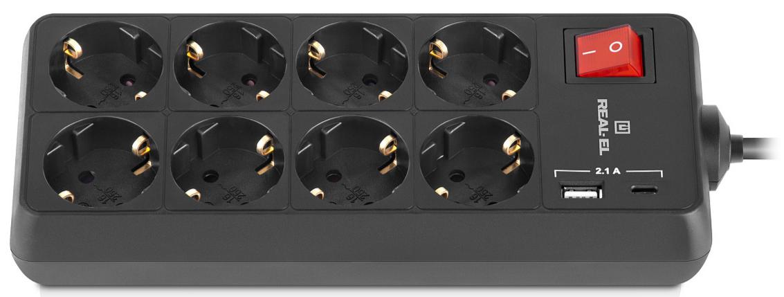 Мережевий фільтр REAL-EL RS-PROTECT 805 (EL122300043) - зображення 2