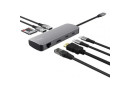 Концентратор Trust (25672) Type-C 8-in1 1xUSB-А 3.2\/USB-A 2.0\/2xUSB-С\/HDMI\/Ehernet\/SD\/microSD, aluminium, 0.15m, grey - зображення 1