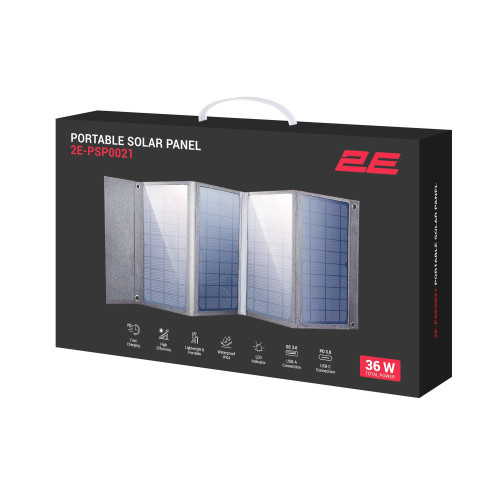 Портативна сонячна панель 2E Sun Panel 36W USB-С 20W, USB-A 18W - зображення 8