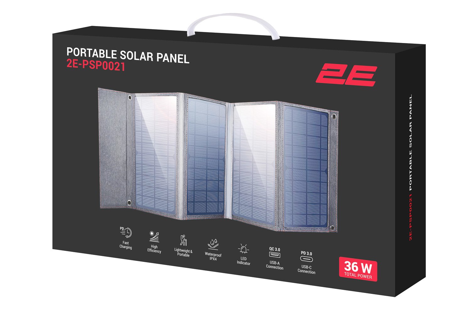 Портативна сонячна панель 2E Sun Panel 36W USB-С 20W, USB-A 18W - зображення 8