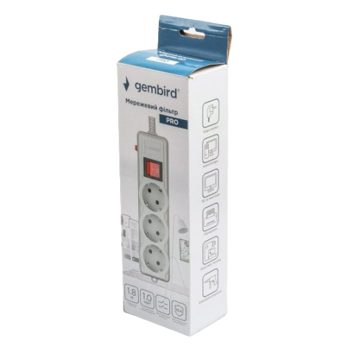 Мережевий фільтр Gembird (SPG3-G-6G-PRO) - зображення 4