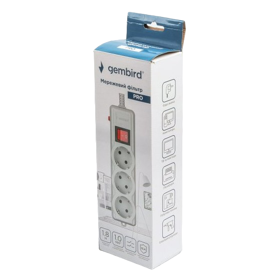 Мережевий фільтр Gembird (SPG3-G-6G-PRO) - зображення 4