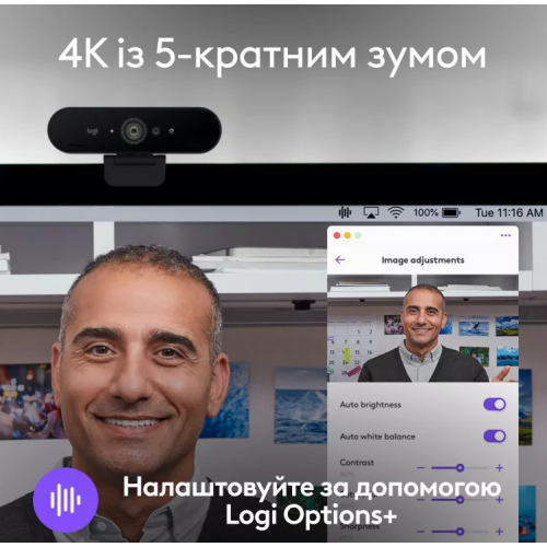 Вебкамера Logitech Brio 4K Ultra HD Black - зображення 6