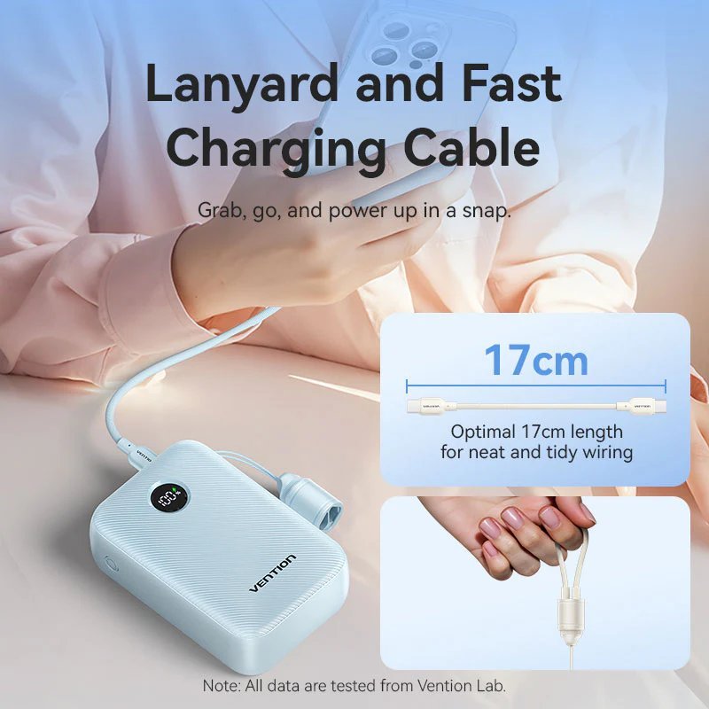 Батарея POWER BANK Vention 20000mAh 22.5W Fast Charging Beige - зображення 3