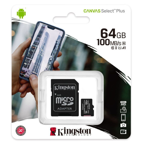 MicroSDXC 64 Gb Kingston Canvas Select Plus class 10 UHS-I A1 - зображення 3