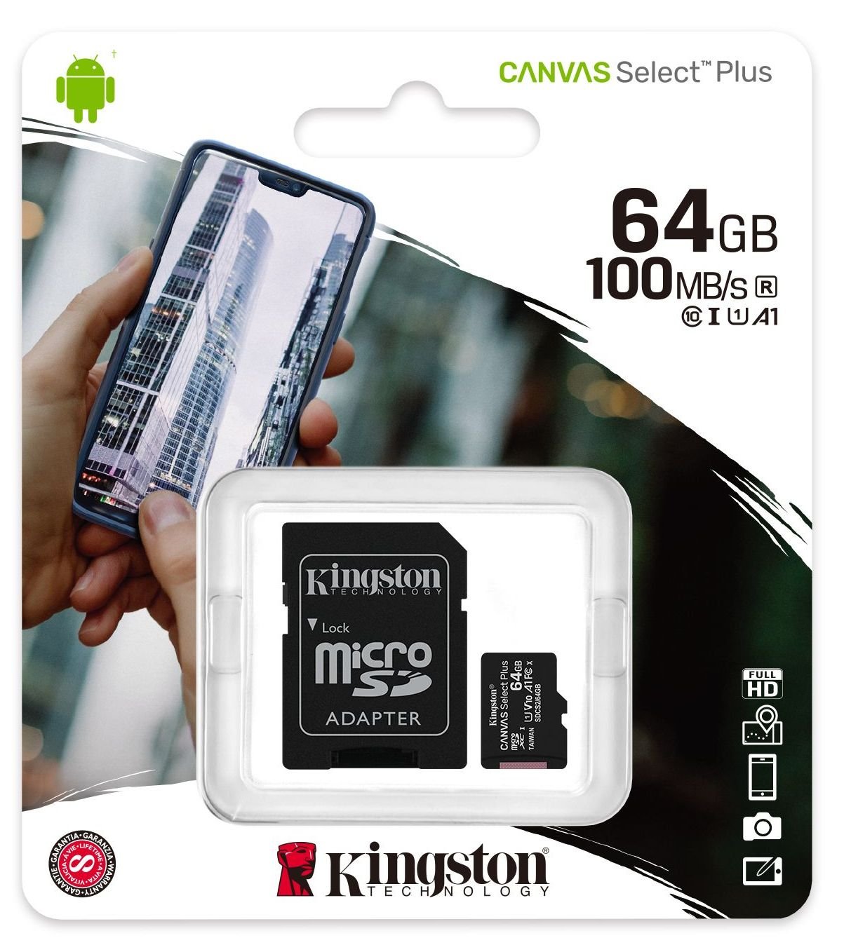 MicroSDXC 64 Gb Kingston Canvas Select Plus class 10 UHS-I A1 - зображення 3