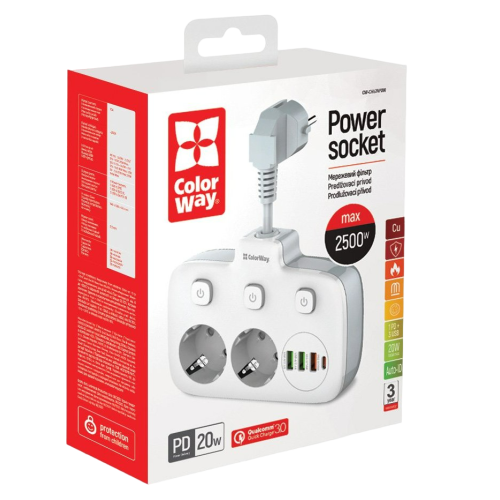 Мережевий фільтр ColorWay (CW-CHE24PDW) - зображення 8