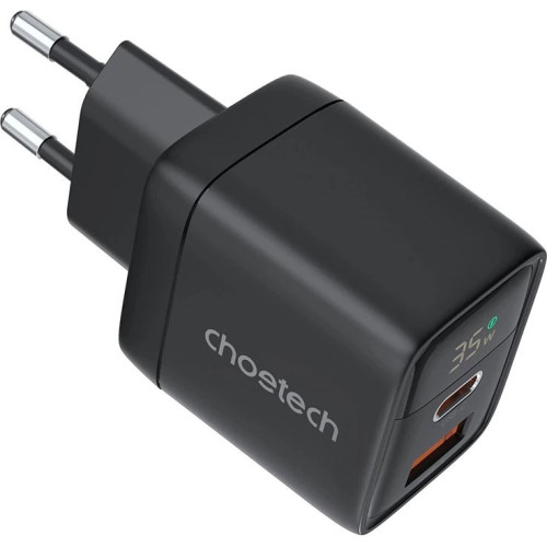 Зарядний пристрій Choetech 35W Charger with Display (PD6052-EU-BK) - зображення 2