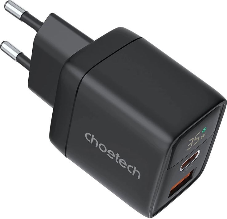 Зарядний пристрій Choetech 35W Charger with Display (PD6052-EU-BK) - зображення 2