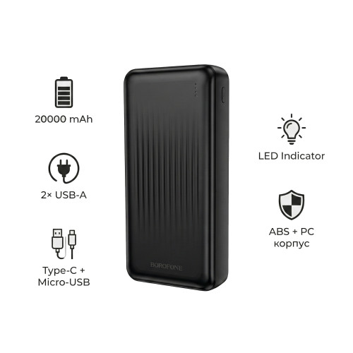 Батарея POWER BANK Borofone BJ78A Clever 20000mAh 10W - зображення 5