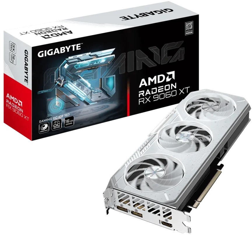Відеокарта ATI Radeon RX 9060 XT 16 Gb GDDR6 GIGABYTE GAMING OC ICE (GV-R906XGAMINGOCICE-16GD) - зображення 1