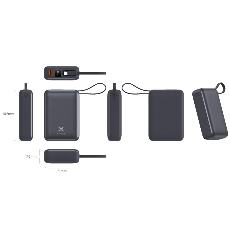 Батарея POWER BANK Vinga 20000 mAh 45W Display Cable - зображення 5