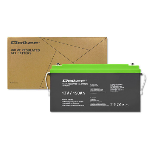 Акумуляторна батарея Qoltec GEL 12V 150Ah (53082) - зображення 8