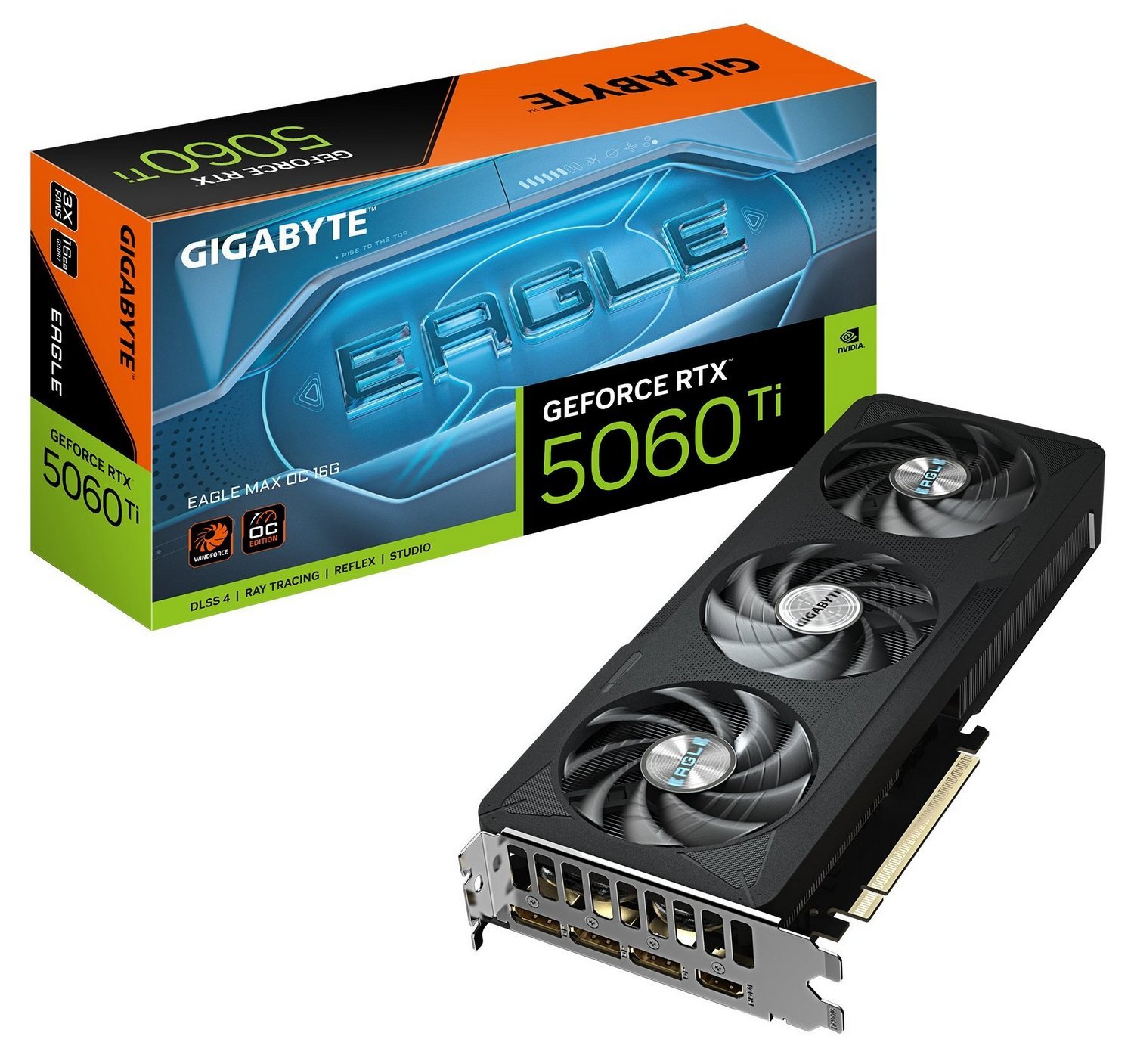 Відеокарта GeForce RTX 5060 Ti 16 GDDR7 Gigabyte EAGLE MAX OC (GV-N506TEAGLEMAX OC-16GD) - зображення 1