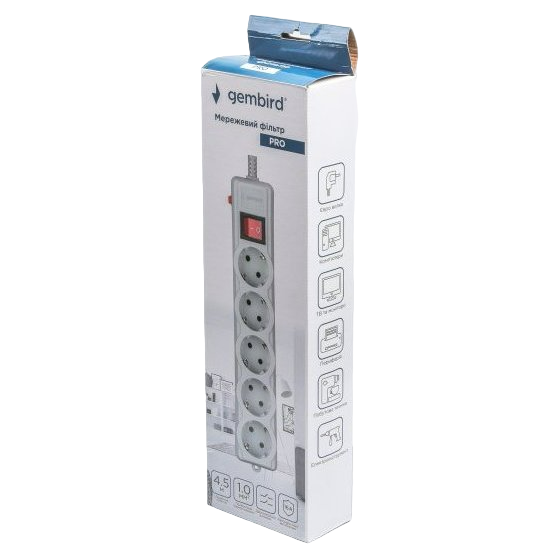 Мережевий фільтр Gembird (SPG5-G-15G-PRO) - зображення 4